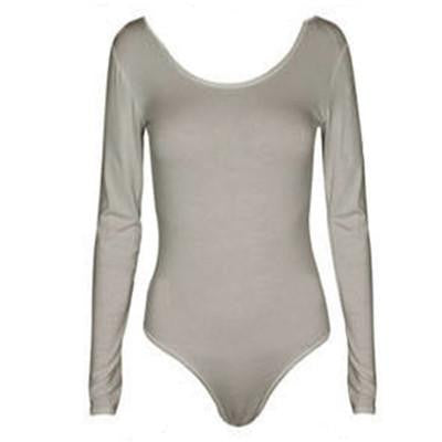 women shirts Crew Neck Long Sleeve Open Crotch Bodysuit Basic Solid Color Body Shirt Women C218