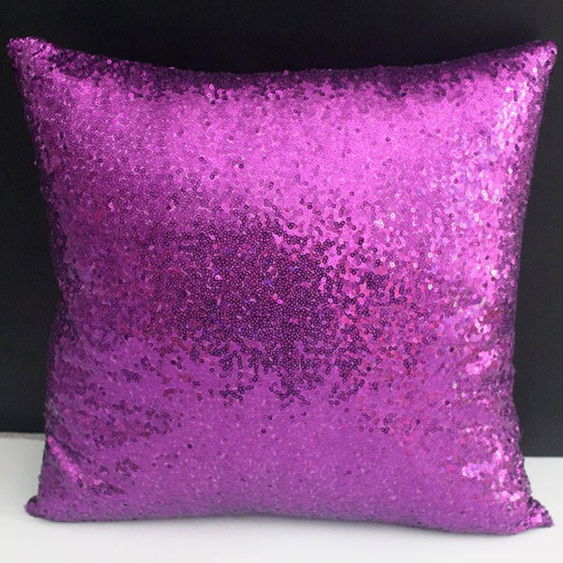 Vogue Glitter Sequins Solid Color Throw Pillow Case Home Lovely Cover #82959