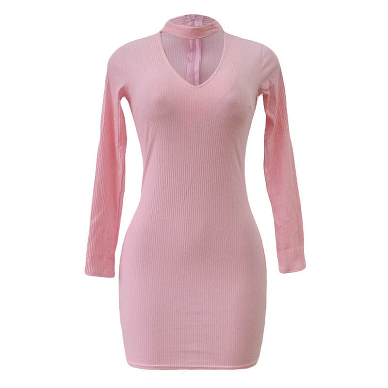 Online discount shop Australia - AILORIA Apparel Autumn sexy halter knitted dress Women winter elegant bodycon dress Casual black vestidos short sweater dresses