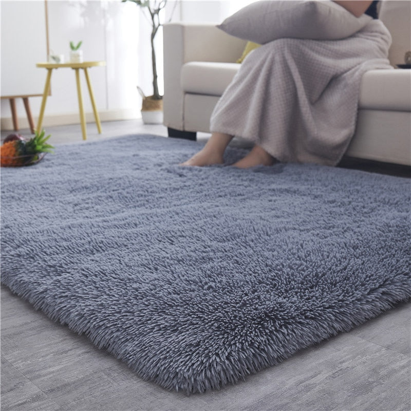 Silky Fluffy Carpet Modern Home Decor Long Plush Shaggy Rug Children&#39;s Play Mats Sofa Living Bedroom Bedside Mat Balcony Carpets