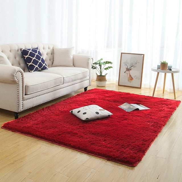 Silky Fluffy Carpet Modern Home Decor Long Plush Shaggy Rug Children&#39;s Play Mats Sofa Living Bedroom Bedside Mat Balcony Carpets
