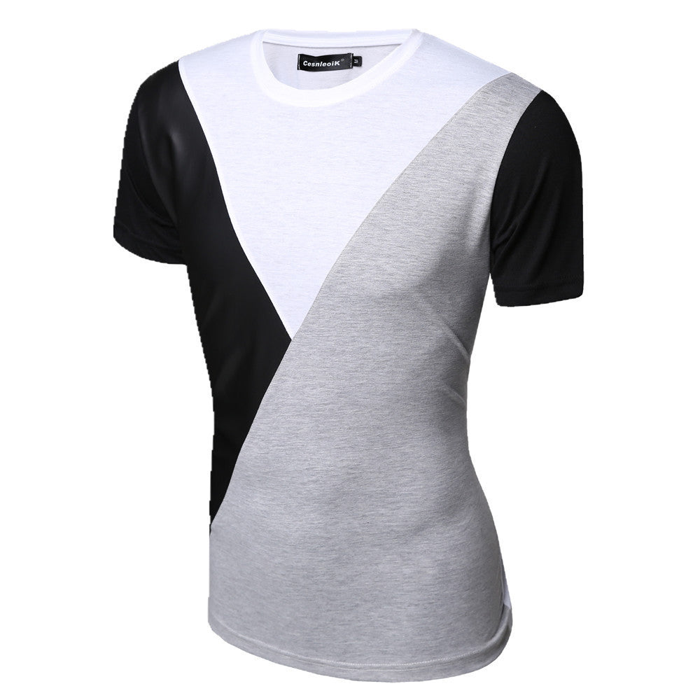 Online discount shop Australia - M-XXL PU Leather T Shirt Men High Quality Splice short Sleeve T-Shirt Fashion Cotton Casual O-Neck hip hop Mens Tops Tee T103