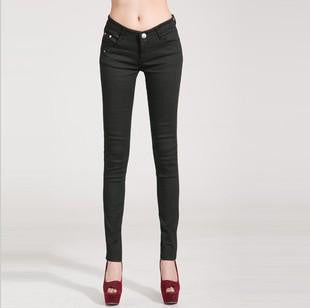 Women Pants Brief Style Trousers Solid Candy Color Plus Size Slim Fit Pencil Jeans For Female