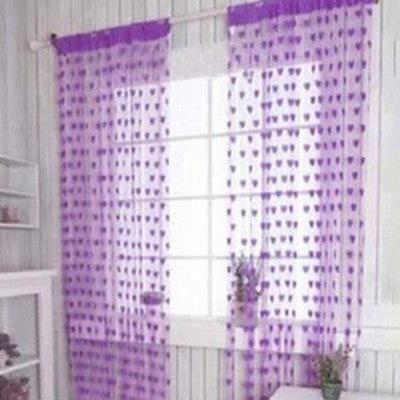 Chic Curtain Window Loving Heart Pattern Vestibule Floral Tassel String Balcony Lifting Sheer Valance Scarf Room Decor