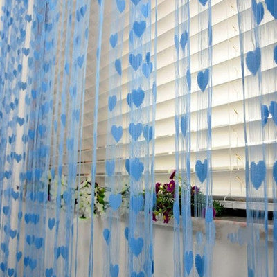 Chic Curtain Window Loving Heart Pattern Vestibule Floral Tassel String Balcony Lifting Sheer Valance Scarf Room Decor