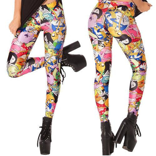 X-053 Pirate Punk Leggings Fitness Pants Digital Printing ADVENTURE TIME Attack Of The Unicorn Leggings For Women Casual