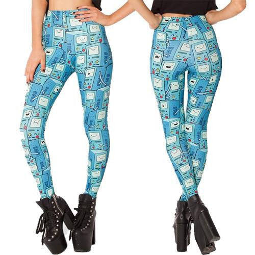 X-053 Pirate Punk Leggings Fitness Pants Digital Printing ADVENTURE TIME Attack Of The Unicorn Leggings For Women Casual