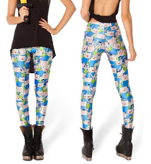 X-053 Pirate Punk Leggings Fitness Pants Digital Printing ADVENTURE TIME Attack Of The Unicorn Leggings For Women Casual