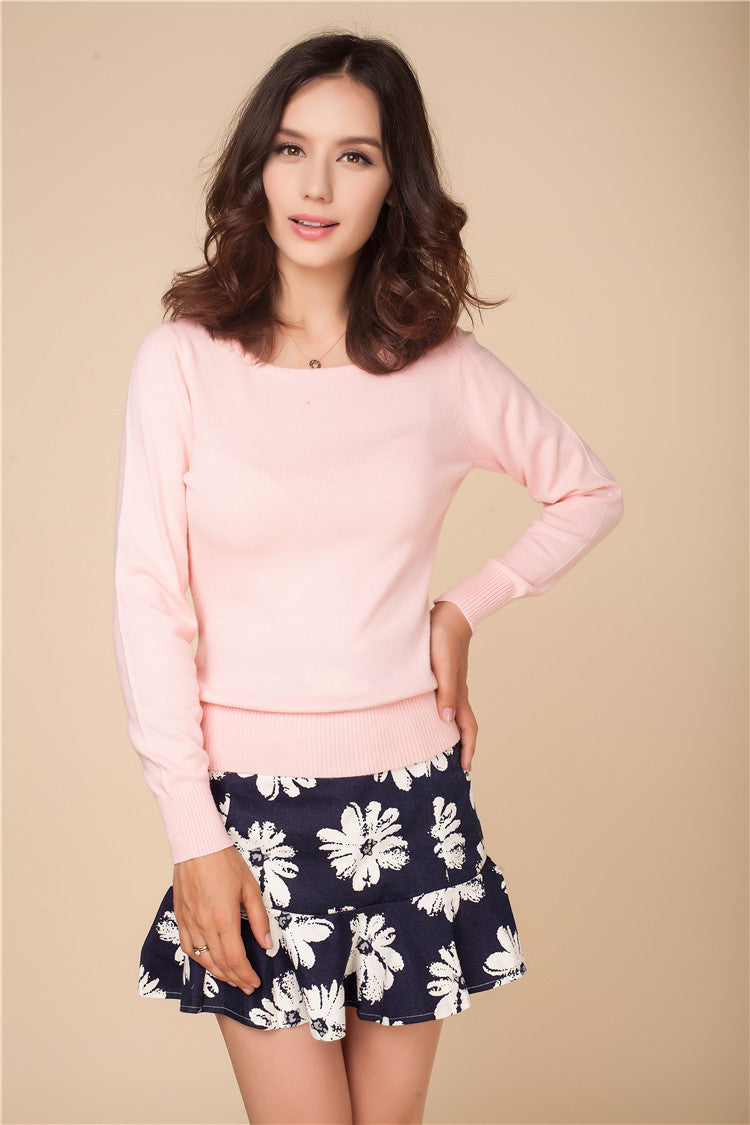 Online discount shop Australia - Cashmere Sweater Women Sweaters and Pullovers Women Fashion O Neck Solid Color Long sleeve XXL Knitted Sweater