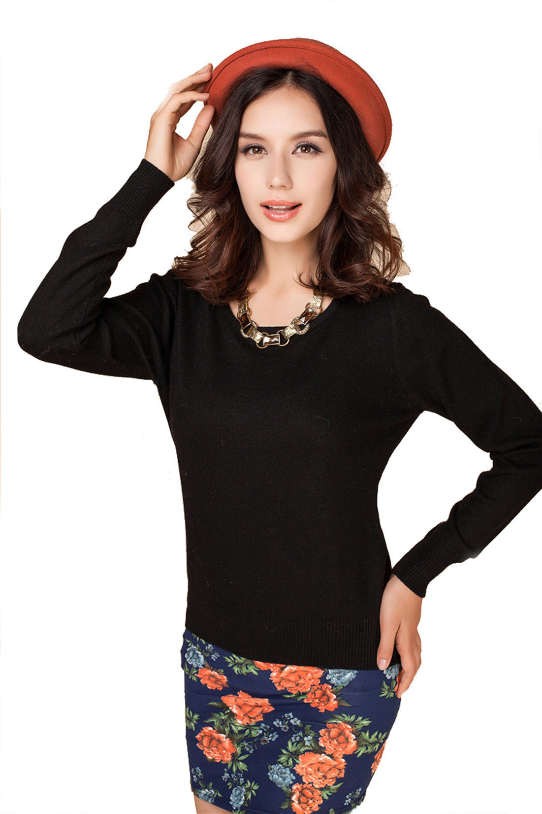 Online discount shop Australia - Cashmere Sweater Women Sweaters and Pullovers Women Fashion O Neck Solid Color Long sleeve XXL Knitted Sweater