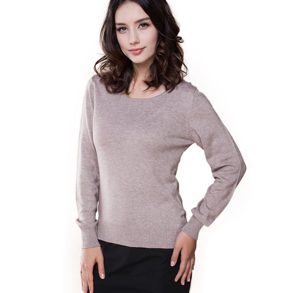 Online discount shop Australia - Cashmere Sweater Women Sweaters and Pullovers Women Fashion O Neck Solid Color Long sleeve XXL Knitted Sweater