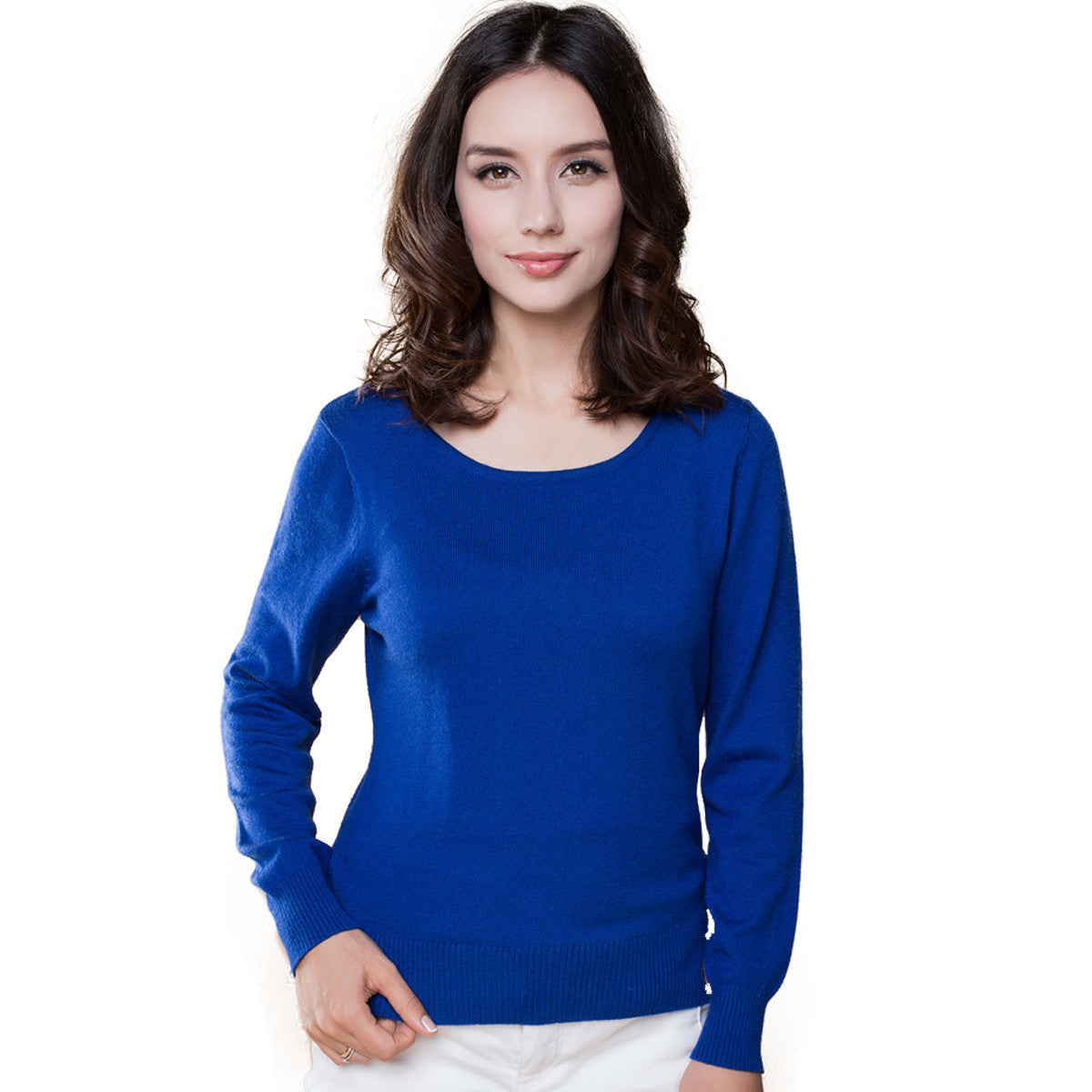 Online discount shop Australia - Cashmere Sweater Women Sweaters and Pullovers Women Fashion O Neck Solid Color Long sleeve XXL Knitted Sweater
