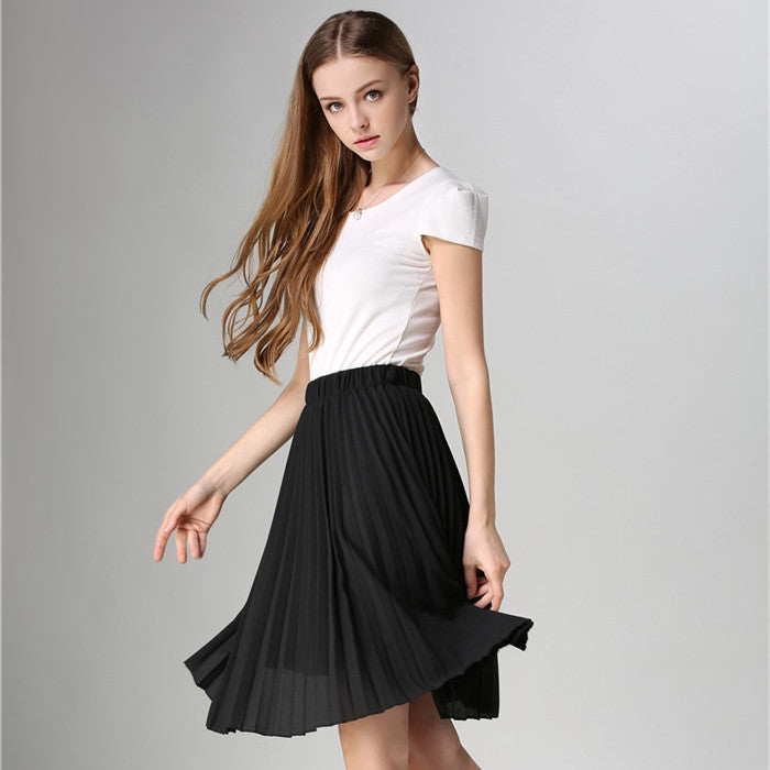 Online discount shop Australia - Elegant Tulle Pleated Skirt Blue Chiffon Skirt Women's Vintage Pink Midi Skirt
