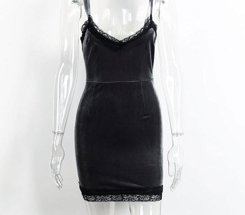 Simplee Velvet lace dress women fringe bodycon dress Elegant red evening party short dresses vestidos