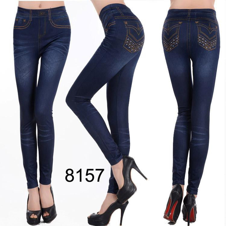 Women Imitate Denim jeggings women Denim jeans leggings Black and Blue color 20 style