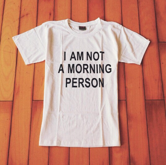 Online discount shop Australia - MORNING PERSON casual cotton funny punk letter printed short sleeve couple's lover's t-shirts S-XXXL t shirt women