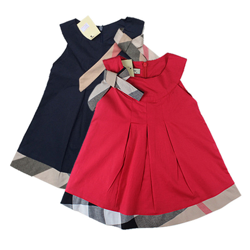 Online discount shop Australia - Girls dress new kids clothes plaid girl vestidos casual dress designer children clothing princess dresses