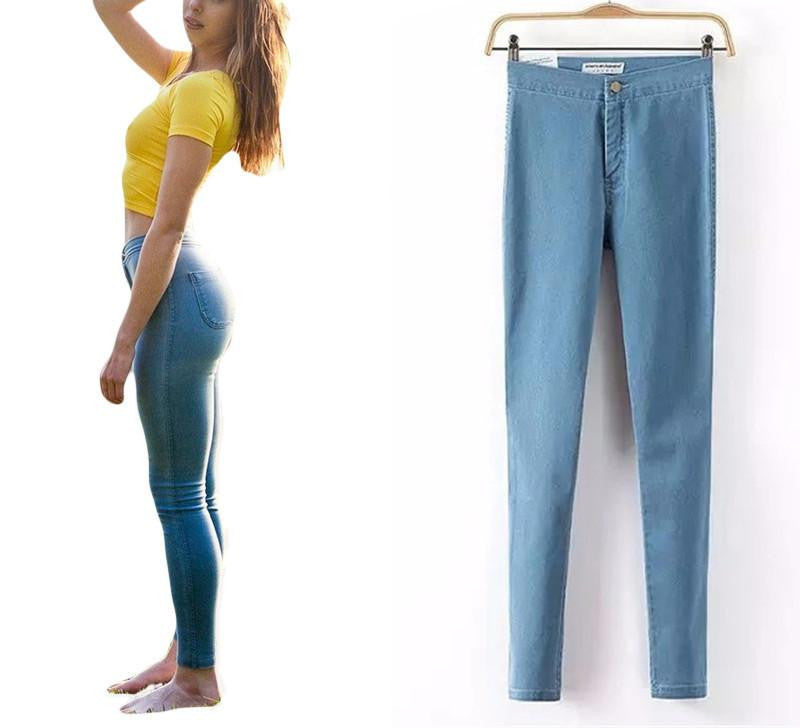 women jeans high waist denim slim casual sexy pencil pants washed trousers skinny jeans