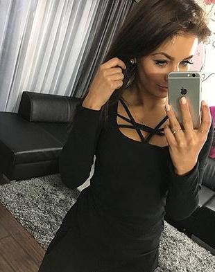 Women Long Sleeve Slim Fit Fashion Ladies Top Hollow Out Tops Tee Solid LJ4515R
