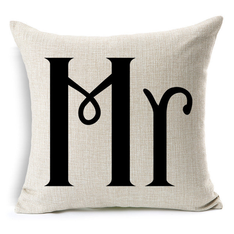 Online discount shop Australia - Mr Right And Mrs Always Right Cushion Printed Linen Pillowcase For Sofa Furniture & Home Decorative
