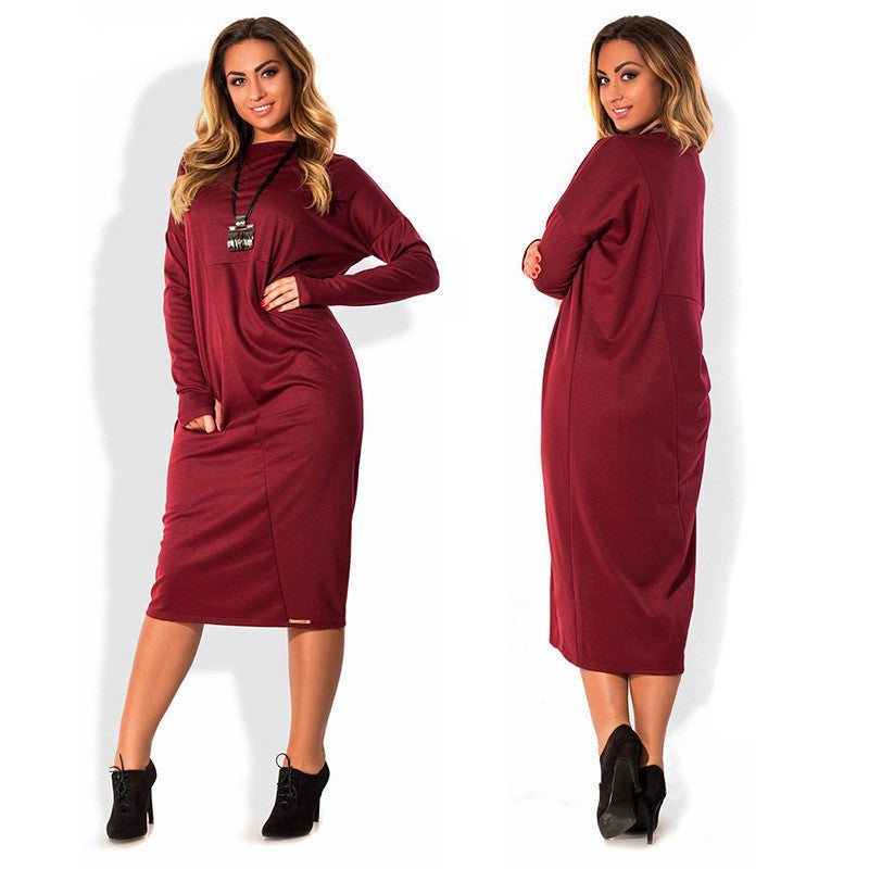 Online discount shop Australia - 5XL 6XL Large Size 2017 Spring Winter Dress Big Size Long Sleeve Casual Dress Red Yellow Straight Dress Plus Size Women Clothing