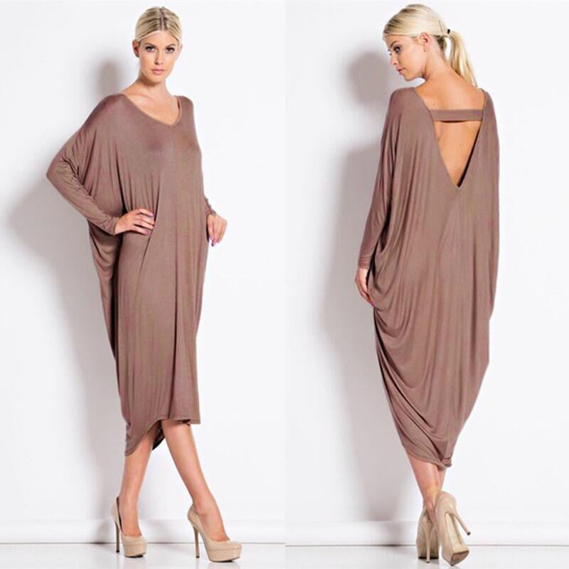 Dress Women Loose Plus Size Party Dress Summer Dresses For Women Black With Long Sleeve