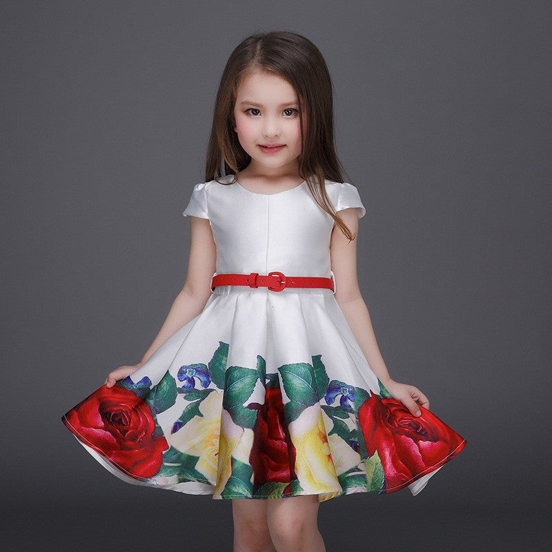 Online discount shop Australia - high-end European girls dress baby girl embroidered princess dress kids girls cotton ribbons dress