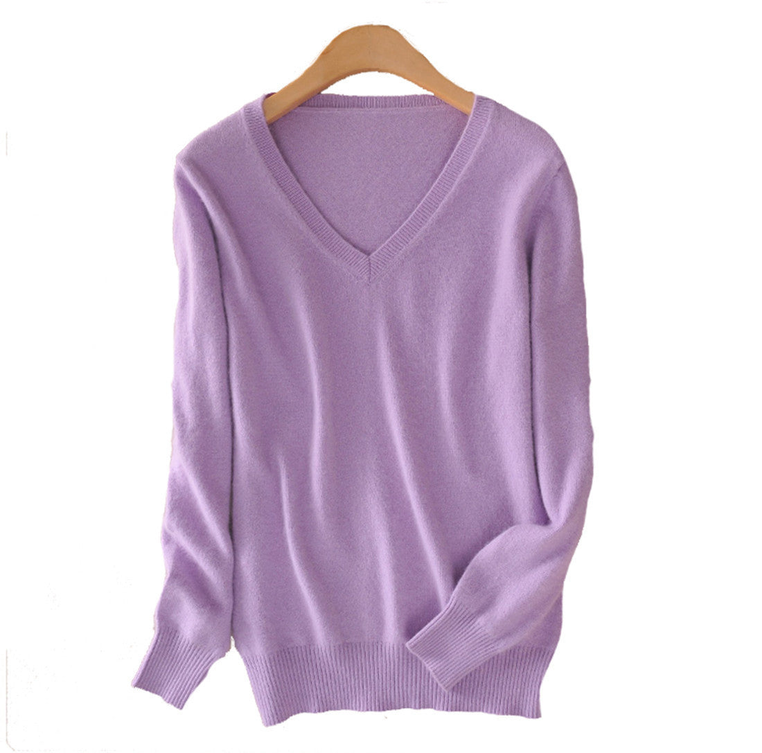 Online discount shop Australia - Cashmere Sweater Women Sweaters and Pullovers Women Fashion O Neck Solid Color Long sleeve XXL Knitted Sweater