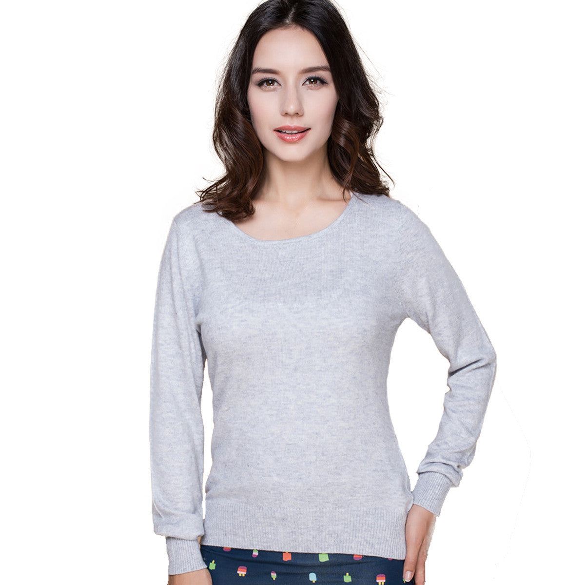 Online discount shop Australia - Cashmere Sweater Women Sweaters and Pullovers Women Fashion O Neck Solid Color Long sleeve XXL Knitted Sweater