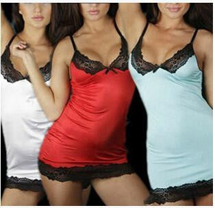 women sexy sleepwear underdress HOT sexy lingerie ladies lace slips S-M-L