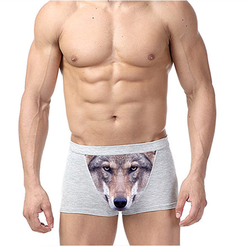 Online discount shop Australia - Cotton Wolf Underwear Men Boxer Cartoon 3D Panties Penis Pouch Male Underpants Sheer Men's Boxer Shorts Funny Boxershorts Brand