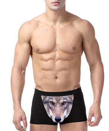 Online discount shop Australia - Cotton Wolf Underwear Men Boxer Cartoon 3D Panties Penis Pouch Male Underpants Sheer Men's Boxer Shorts Funny Boxershorts Brand