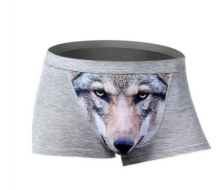 Online discount shop Australia - Cotton Wolf Underwear Men Boxer Cartoon 3D Panties Penis Pouch Male Underpants Sheer Men's Boxer Shorts Funny Boxershorts Brand