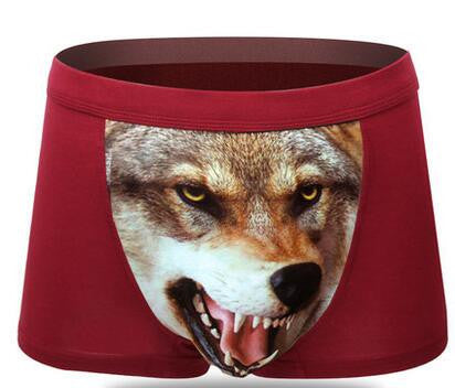 Online discount shop Australia - Cotton Wolf Underwear Men Boxer Cartoon 3D Panties Penis Pouch Male Underpants Sheer Men's Boxer Shorts Funny Boxershorts Brand