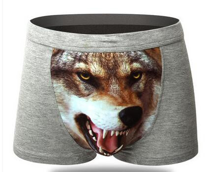Online discount shop Australia - Cotton Wolf Underwear Men Boxer Cartoon 3D Panties Penis Pouch Male Underpants Sheer Men's Boxer Shorts Funny Boxershorts Brand