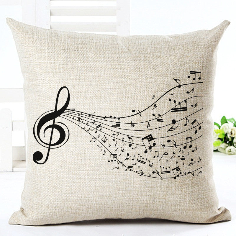 Online discount shop Australia - Cotton Linen Cushion Music Score Print Home Decor Cushion Bed Car Throw Pillows Decorative
