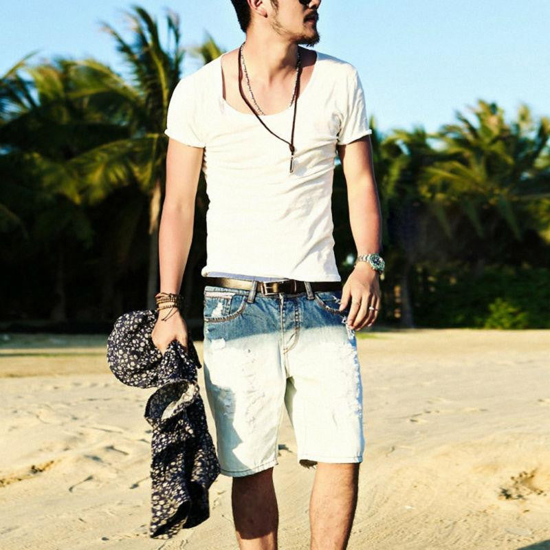 Scoop Neck Men's T Shirt In Multi Melange All Sizes Baboo Tonic Slim Fit Cotton Very Saints Style High A1