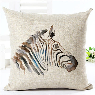 Online discount shop Australia - New Arrival Creative Cartoon Style Zebra Print Home Decor Cotton Linen Cushion Cover Seat Cushion