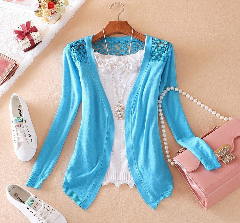 Online discount shop Australia - 21Color New Style  Fashion Jacket Girl Women's Lace Sweet Crochet Knit Blouse Cardigan Outerwear Coat