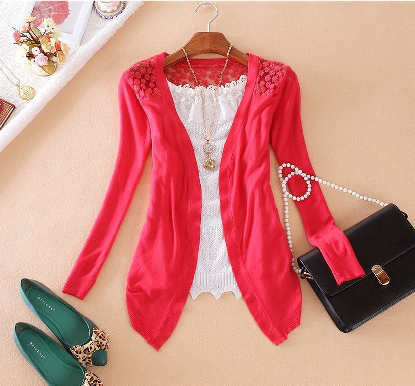 Online discount shop Australia - 21Color New Style  Fashion Jacket Girl Women's Lace Sweet Crochet Knit Blouse Cardigan Outerwear Coat
