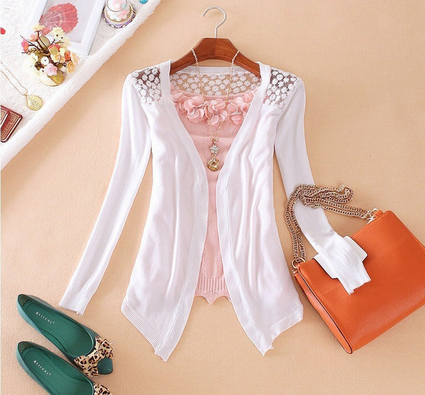 Online discount shop Australia - 21Color New Style  Fashion Jacket Girl Women's Lace Sweet Crochet Knit Blouse Cardigan Outerwear Coat