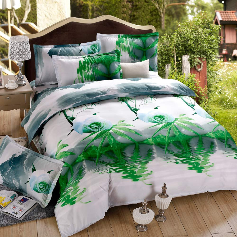 Online discount shop Australia - 4pcs/set 3D Reactive Printed Bedding Set Bedclothes Suit Queen Size Duvet Cover+Bed Sheet+2 Pillowcases Home Textiles