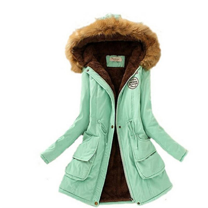 Womens Parkas Coat Jackets Women Thicken Warm Fur Collar Plus Size Parkas for Women Long warm Parka