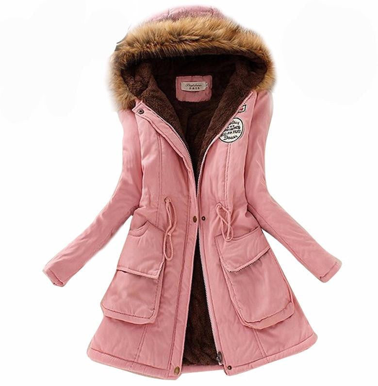 Womens Parkas Coat Jackets Women Thicken Warm Fur Collar Plus Size Parkas for Women Long warm Parka