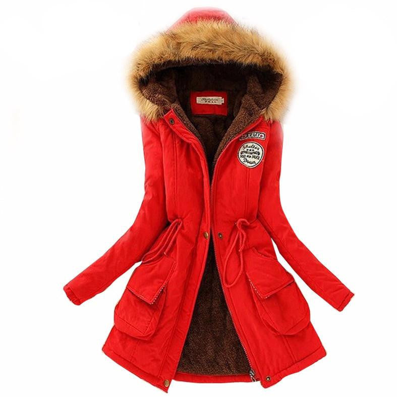 Womens Parkas Coat Jackets Women Thicken Warm Fur Collar Plus Size Parkas for Women Long warm Parka