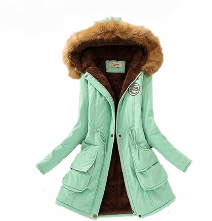 Womens Parkas Coat Jackets Women Thicken Warm Fur Collar Plus Size Parkas for Women Long warm Parka