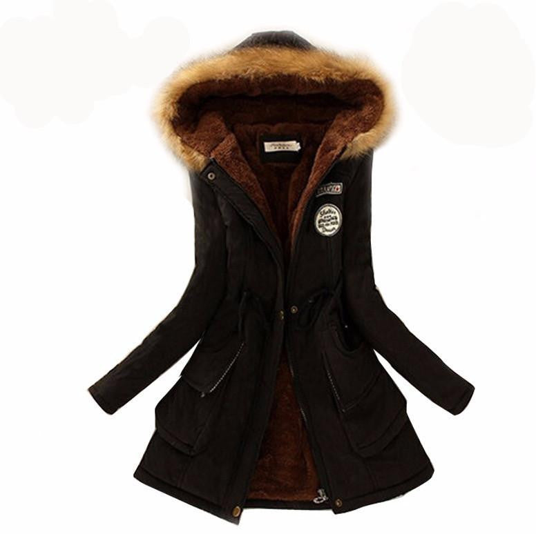 Womens Parkas Coat Jackets Women Thicken Warm Fur Collar Plus Size Parkas for Women Long warm Parka