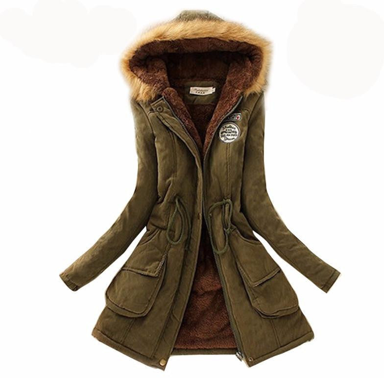 Womens Parkas Coat Jackets Women Thicken Warm Fur Collar Plus Size Parkas for Women Long warm Parka
