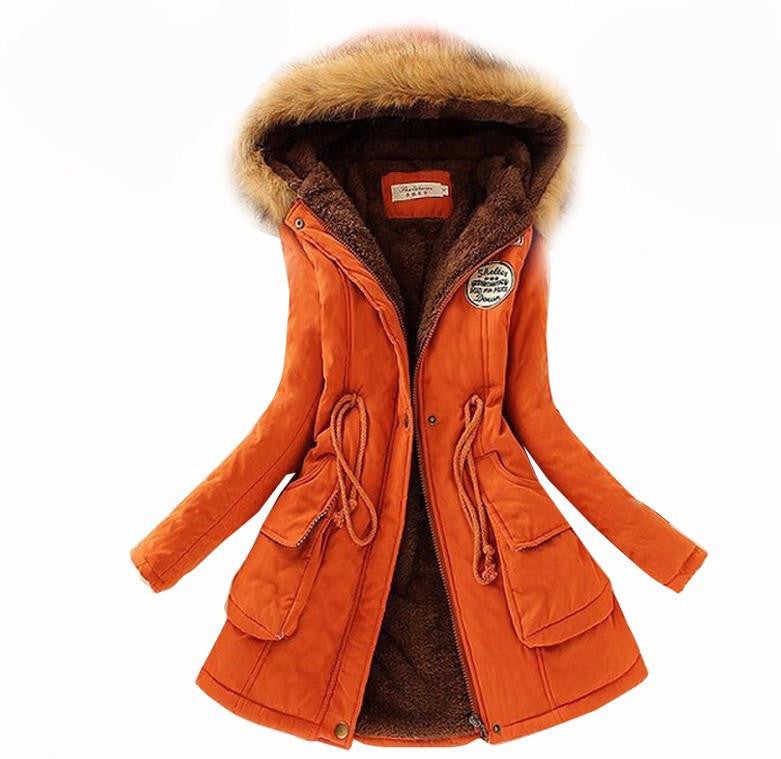 Womens Parkas Coat Jackets Women Thicken Warm Fur Collar Plus Size Parkas for Women Long warm Parka