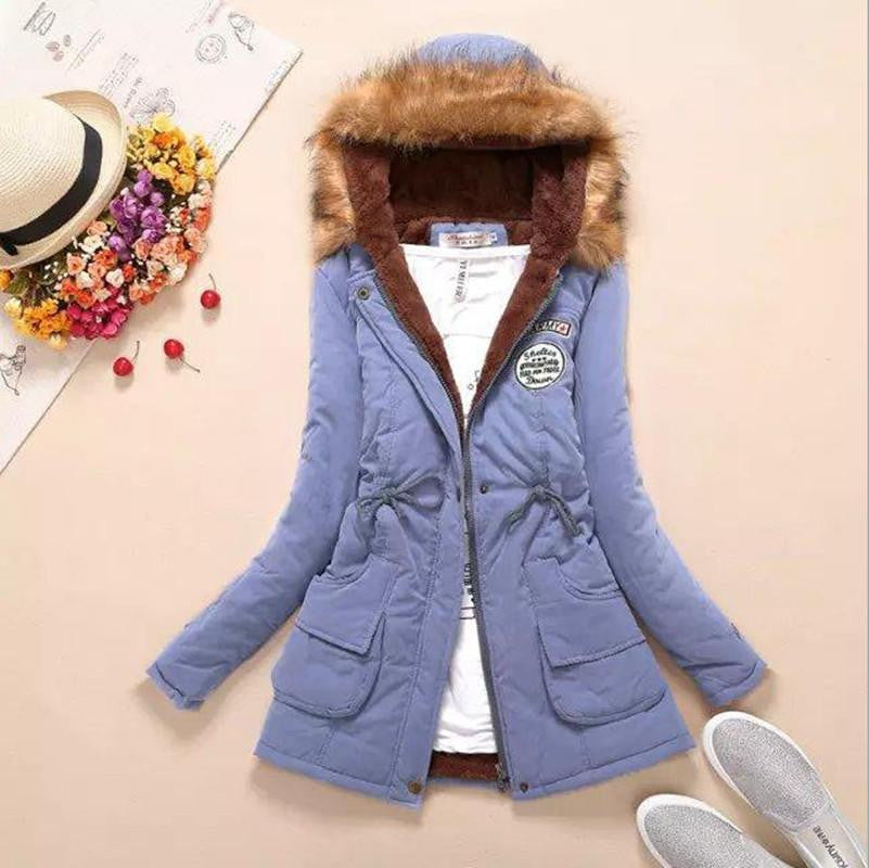 Womens Parkas Coat Jackets Women Thicken Warm Fur Collar Plus Size Parkas for Women Long warm Parka